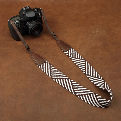 Retro peegelkaamera kaelarihm puuvillane kootud reguleeritav ristkorpuse kaamerarihm Mikro ühe kaamera kaelarihma tarvikud