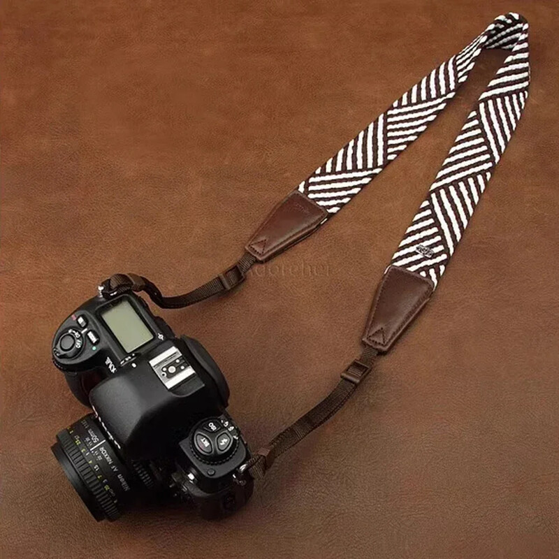 Retro peegelkaamera kaelarihm puuvillane kootud reguleeritav ristkorpuse kaamerarihm Mikro ühe kaamera kaelarihma tarvikud