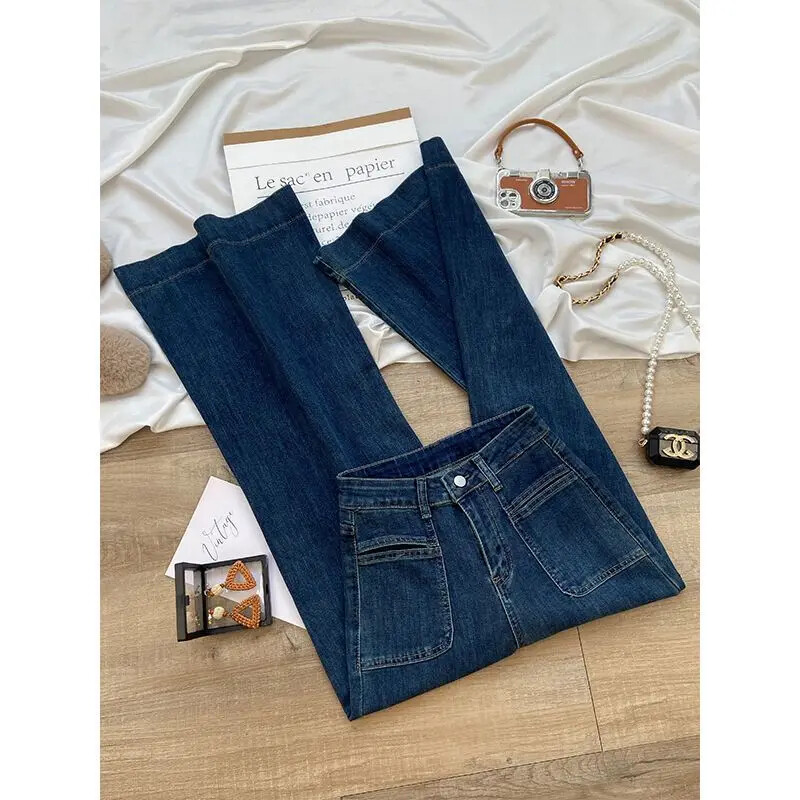 Vintage kõrge vöökohaga teksapüksid naiste peenikesed sirge säärega hobuste säärised pikad püksid sügis/talv