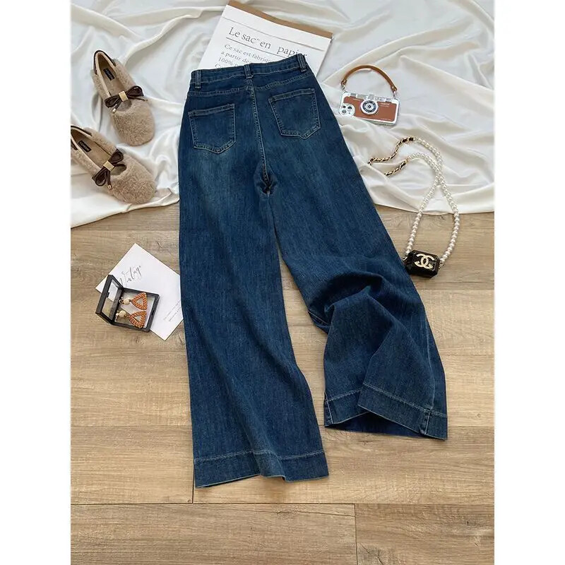 Vintage kõrge vöökohaga teksapüksid naiste peenikesed sirge säärega hobuste säärised pikad püksid sügis/talv