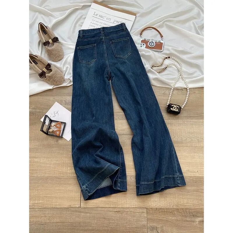 Vintage kõrge vöökohaga teksapüksid naiste peenikesed sirge säärega hobuste säärised pikad püksid sügis/talv