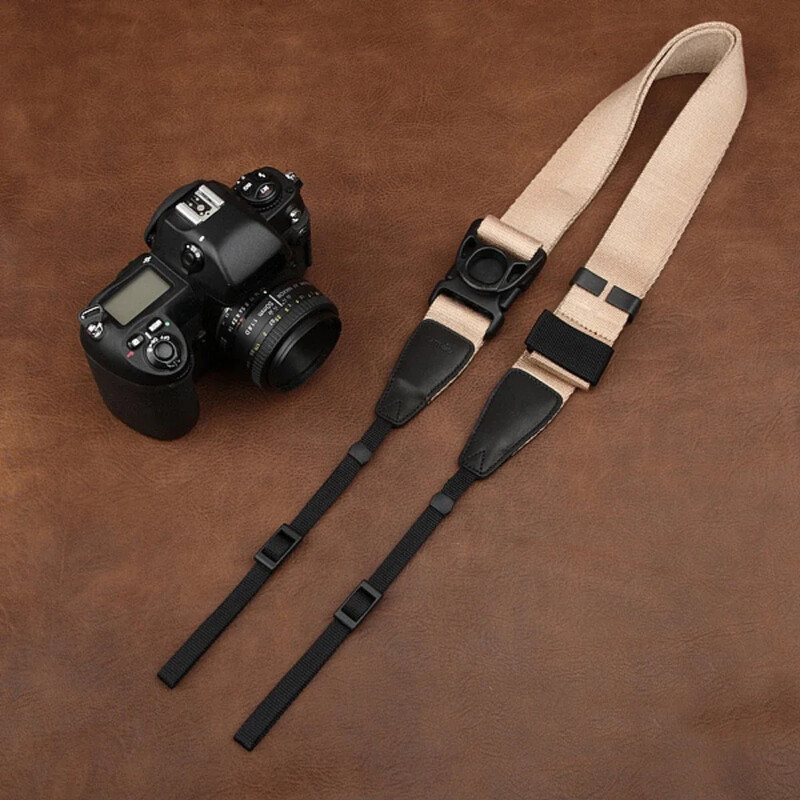 DSLR digitaalse universaalkaamera õlarihm libisemisvastane reguleeritav puuvillane nahast rihm sobib peegelkaameratele