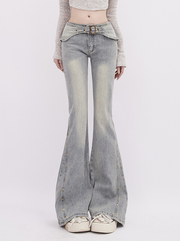 Naised Y2k Korea Gyaru Kpop Madala kõrgusega Flare Jean Korea Madala kõrgusega teksapüksid Kuumad 2000ndate esteetiline Grunge Tide Vintage Harajuku Uus