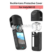 Objektīva aizsargi aizsargvāciņš priekš Insta360 X3 silikona piedurknes sprādzes aizsardzības spogulis pret aizsvīšanas objektīva aizsargs kameras piederumi