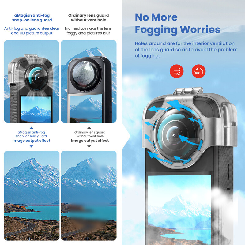 Objektīva aizsargi aizsargvāciņš priekš Insta360 X3 silikona piedurknes sprādzes aizsardzības spogulis pret aizsvīšanas objektīva aizsargs kameras piederumi