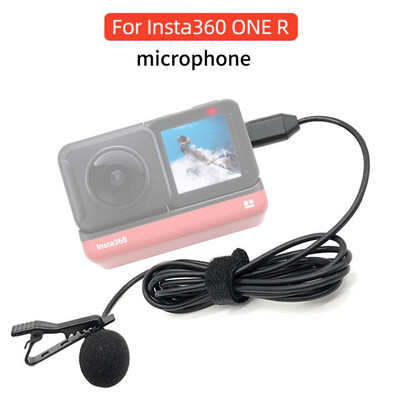 Microfon tip lavalier TUYU Type-C, nu este nevoie de adaptor de microfon pentru Insta360 one R one Rs Accesorii pentru cameră Reducere zgomot sunet hi-fi