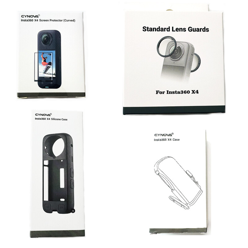 Piederumu komplekts priekš Insta360 X4 objektīva aizsarga rāmja korpusa pārnēsāšanas maciņa ekrāna aizsargs Silikona futrālis Insta 360 x4 piederumiem