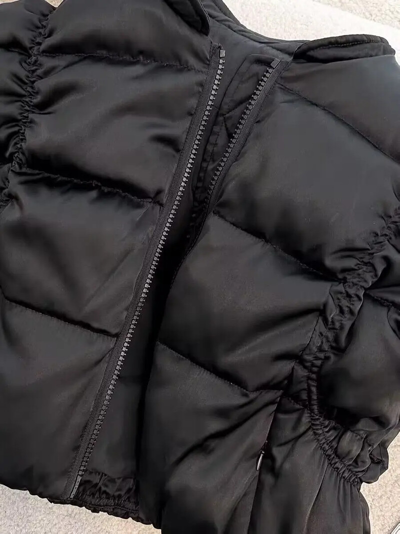 Õlgade kõrge vöökohaga lühike vest Kerge Chalecos Para Mujer Must vest Naiste Roupad Naiste Topid Y2k Jope Parkad