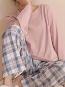 2-osaline kevad- ja sügispidžaamakomplekt naistele pikkade varrukatega Korea mood vabaaja magamisriided puhkeriided vabaaja pidžaamakomplekt