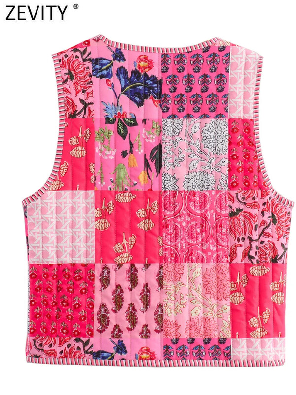 Zevity naiste rahvuslikus stiilis varrukateta lapitehnika, lilleprinteriga tepitud vestiga jakk Naiste pitsitud vestiga šikk kärbitud topsid CT6267