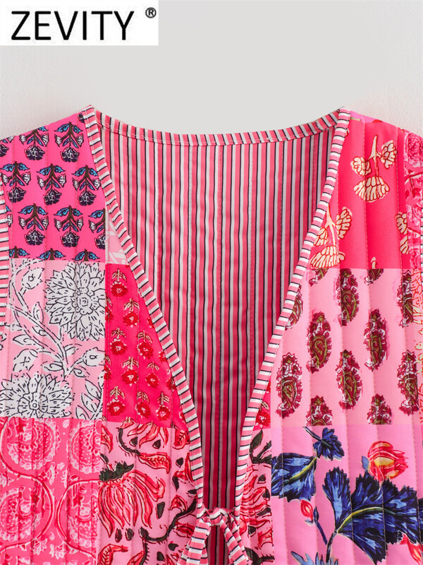 Zevity naiste rahvuslikus stiilis varrukateta lapitehnika, lilleprinteriga tepitud vestiga jakk Naiste pitsitud vestiga šikk kärbitud topsid CT6267