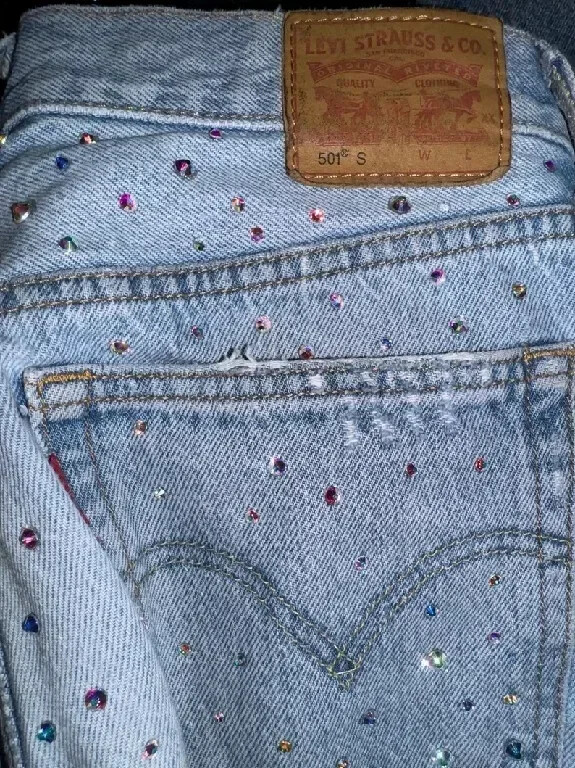 Baggy farmer női magas derekú karcsú Y2K nadrág gótikus zsebflitter strassz Retro kék farmer divat, egyenes farmer nadrág