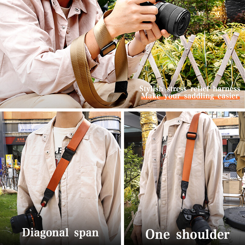 Greitai atleidžiamas fotoaparato kaklo riešo dirželis, skirtas DSLR, pečių dirželio priedai, virvė, suderinama su „Canon“ / „Fujifilm“ / „Nikon“ fotoaparatu