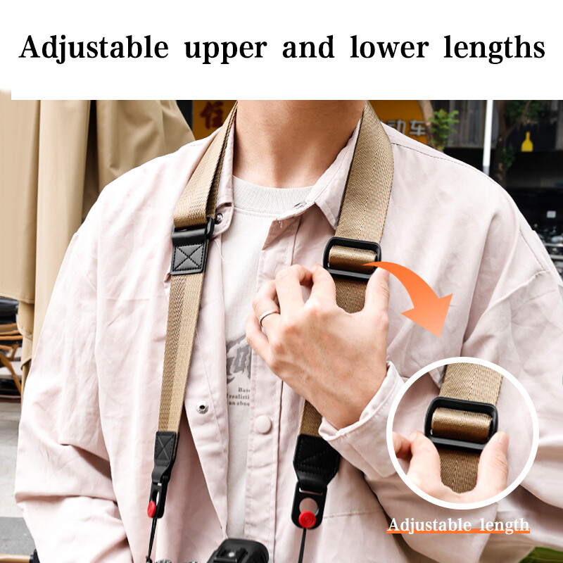 Greitai atleidžiamas fotoaparato kaklo riešo dirželis, skirtas DSLR, pečių dirželio priedai, virvė, suderinama su „Canon“ / „Fujifilm“ / „Nikon“ fotoaparatu