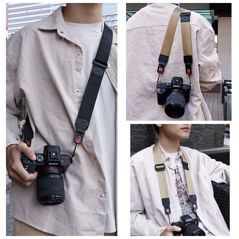Greitai atleidžiamas fotoaparato kaklo riešo dirželis, skirtas DSLR, pečių dirželio priedai, virvė, suderinama su „Canon“ / „Fujifilm“ / „Nikon“ fotoaparatu