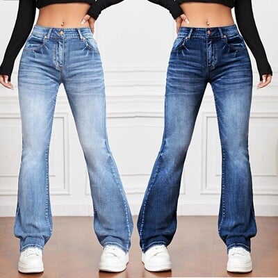 Naiste Stretch Denim teksad Naiste õhukesed sirged püksid vabaaja püksid Pantalones de mujer pantalon femme