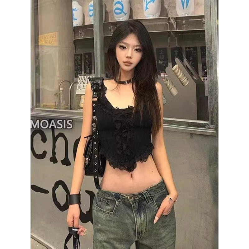 Mėlyni moteriški džinsai Hip-hop mados vintažinės gatvės apranga Y2K plačios tiesios džinsinės kelnės aukštu juosmeniu Klasikinės tankios džinsinės kelnės