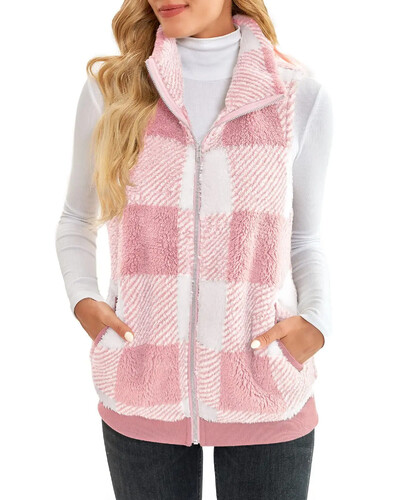 2023 m. naujo stiliaus moteriškas pledas, pastorintas dvipusis vilnonis megztinis, liemenė, stovi apykakle, berankovė švarkas Europos mados