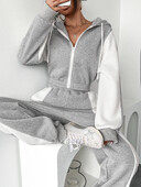 Nadrággarnitúrák Női 2 részes Új divat Őszi Téli Szilárd hosszú ujjú Alkalmi felső női öltöny Kétrészes szett Női Outfit