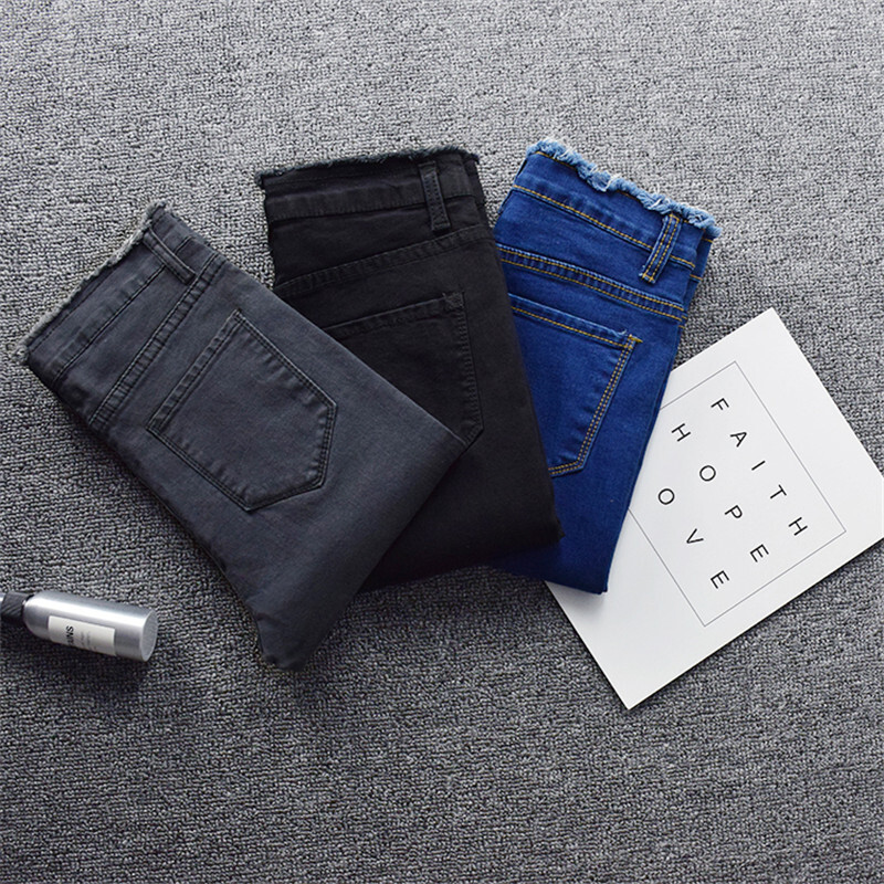 2022. aasta uued naiste mustad teksad kõrge vöökohaga teksad Moodsad venivad teksad Naistele pestud teksapüksid Skinny Cowboy pliiatspüksid R246