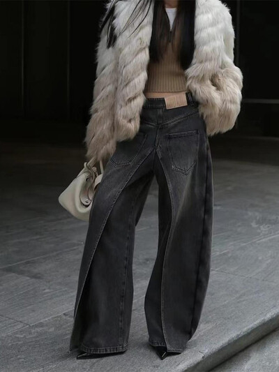 Trashy Y2K Style New Rock Hip Hop Baggy Plačias Džinsai Kelnės Moterys 90S Drabužiai Vintažiniai Tiesūs Moteriškos Džinsinės Kelnės Ropa Mujer