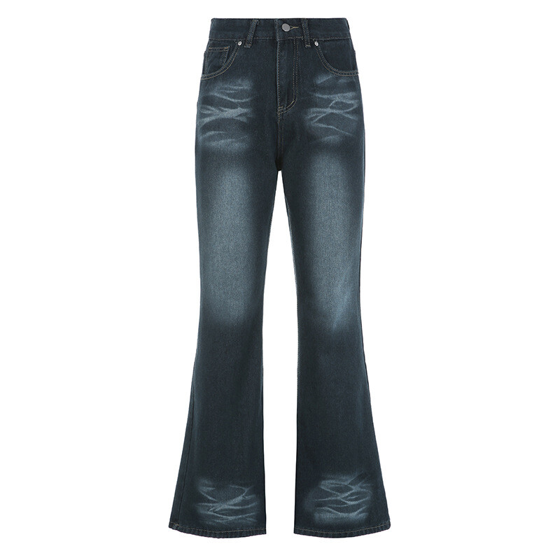 Mosott farmer, női, szüret farmernadrág, 2024-es őszi, alkalmi, lehangolt farmer Női utcai viselet, nadrág, padlóhossz