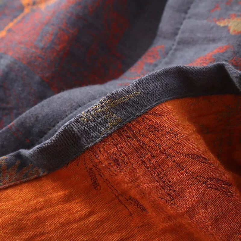 Vyriški rūbai kambariui Medvilniniai kimono pižamos chalatai pavasariui su žakardine spauda Namų drabužiai Vidutinio ilgio, didelio dydžio, kvėpuojantis chalatas