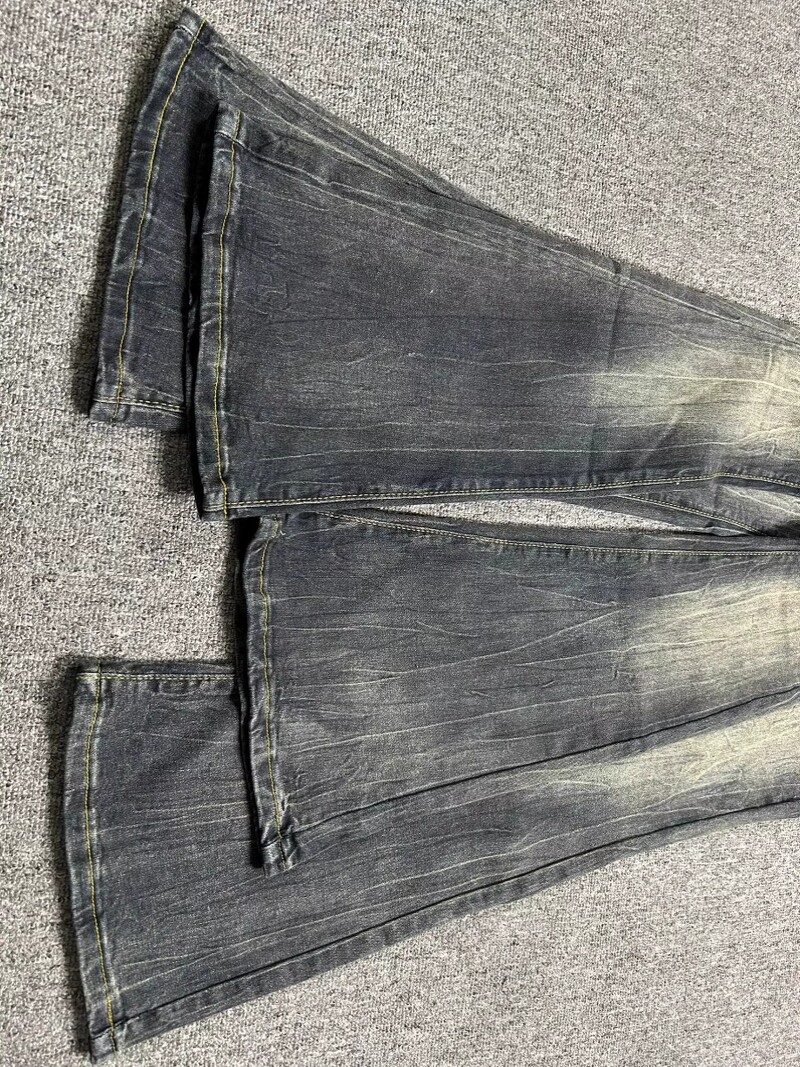 Túlméretezett mosott farmer nadrágok Női tavaszi nyár magas derekú karcsú fekete szürke farmerek amerikai stílusú vintage hosszú nadrágok