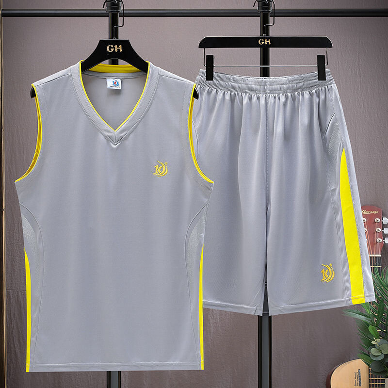 Vasariniai kvėpuojantys šortai be rankovių, krepšinio bėgimo kostiumas, vyriška laisvalaikio liemenė, vidurinės mokyklos kostiumas, vyriškas