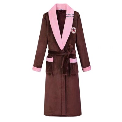 Téli férfi női extra hosszú meleg flanel fürdőköpeny nagy méretű, termobársony fürdőköpeny korall polár pongyola hálóruha