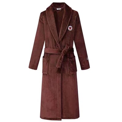 Téli férfi női extra hosszú meleg flanel fürdőköpeny nagy méretű, termobársony fürdőköpeny korall polár pongyola hálóruha