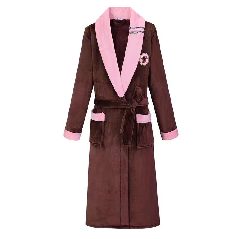 Téli férfi női extra hosszú meleg flanel fürdőköpeny nagy méretű, termobársony fürdőköpeny korall polár pongyola hálóruha