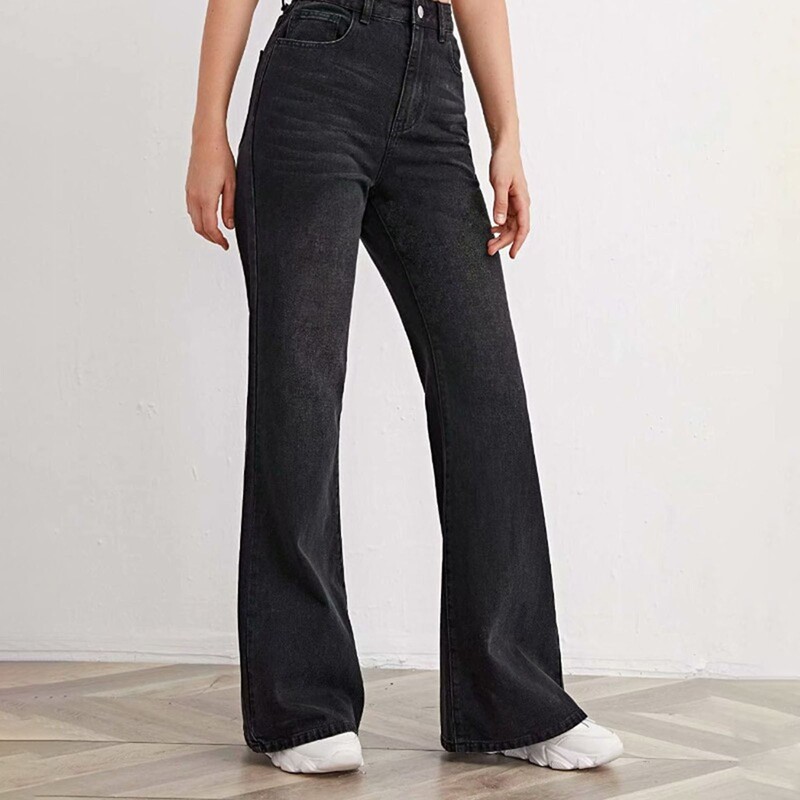 2024 m. moteriškos tiesios džinsinės kelnės aukštu juosmeniu. Kasdieniai džinsai Kelnės Tvirtos plonos kelnės Moteriškos seksualios džinsinės kelnės