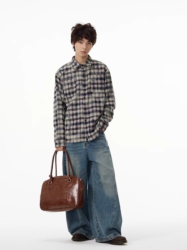 Utcai divat Amerikai retro kék szürke farmer nadrág Divatos farmer cipzár széles szárú laza egyenes szárú nadrág Pantalones Baggy Mujer