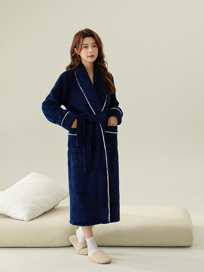 Sügistalvine öösärk kahepoolne samet Love Hotel hommikumantel pluss pikk korall-sametist hommikumantel, mugav mõlemale mehele, naistele