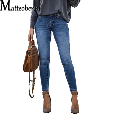 Vintage kõrge vöökohaga pliiats Teksad püksid naistele Tänavarõivad õhukesed naiste teksapüksid, elastsed, kitsamad vabaaja püksid naistele 2024