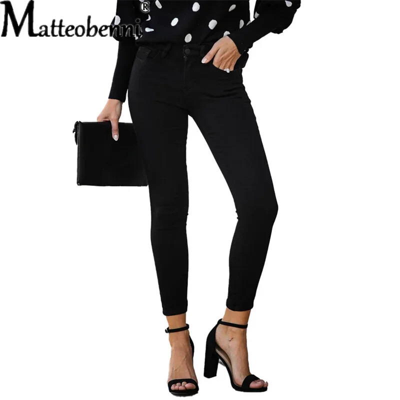 Vintage kõrge vöökohaga pliiats Teksad püksid naistele Tänavarõivad õhukesed naiste teksapüksid, elastsed, kitsamad vabaaja püksid naistele 2024