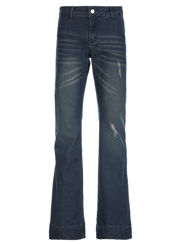 „Weekeep Streetwear“ „Weekeep Streetwear“ mažo aukščio platėjantys džinsai „Y2k“ vintažiniai, siauri, mėlyni džinsiniai kelnės, 2000 m., laisvalaikio moteriški džinsai „Harajuku“