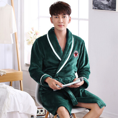 Šilti miegui skirti kimono chalatai, pastorinti plius dydžio laisvi koralų vilnos namų drabužiai Nauji žieminiai poros flaneliniai chalatai poilsio drabužiai