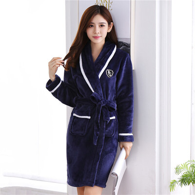 Šilti miegui skirti kimono chalatai, pastorinti plius dydžio laisvi koralų vilnos namų drabužiai Nauji žieminiai poros flaneliniai chalatai poilsio drabužiai