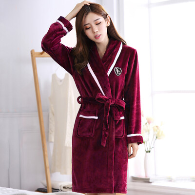 Šilti miegui skirti kimono chalatai, pastorinti plius dydžio laisvi koralų vilnos namų drabužiai Nauji žieminiai poros flaneliniai chalatai poilsio drabužiai
