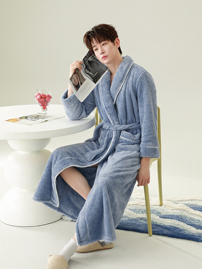 Öösärk Kahepoolne Velvet Love Hotel Hommikumantel Sügis Talv Plus Pikk Coral Velvet Rüü Öösärk Mugav Mõlemale Meestele Naistele