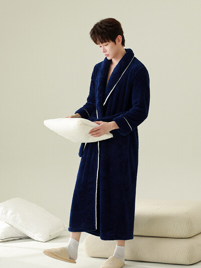 Öösärk Kahepoolne Velvet Love Hotel Hommikumantel Sügis Talv Plus Pikk Coral Velvet Rüü Öösärk Mugav Mõlemale Meestele Naistele