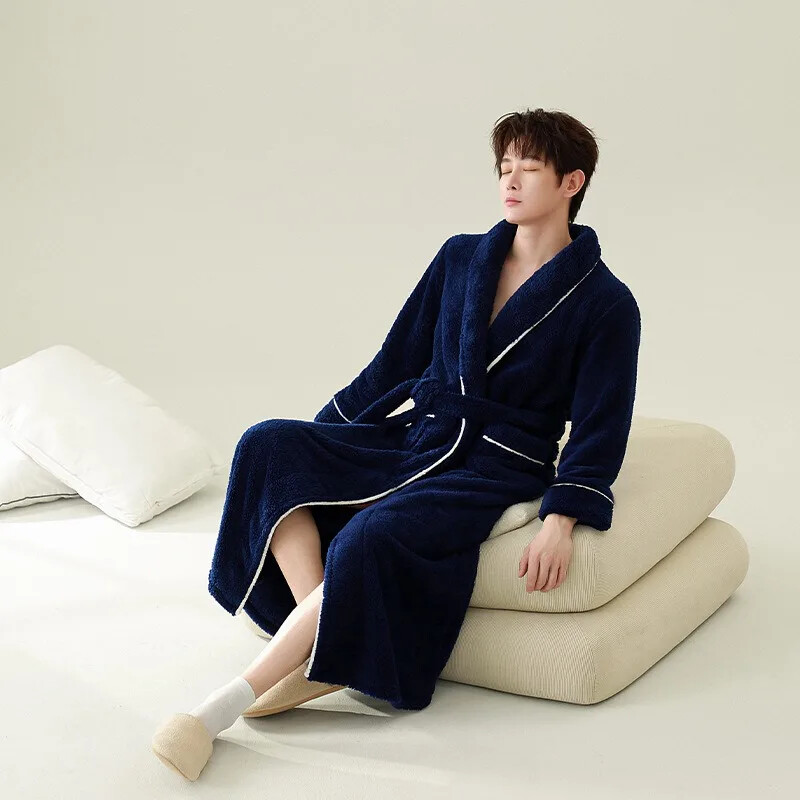 Öösärk Kahepoolne Velvet Love Hotel Hommikumantel Sügis Talv Plus Pikk Coral Velvet Rüü Öösärk Mugav Mõlemale Meestele Naistele