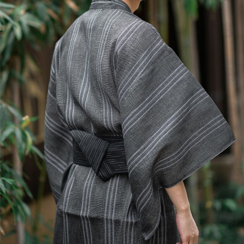 Kimono chalatas vyrams ilgomis rankovėmis medvilnės tradicinė pižama samurajų naktiniai marškiniai Yukata miego chalatas ilgas naktinis marškinys