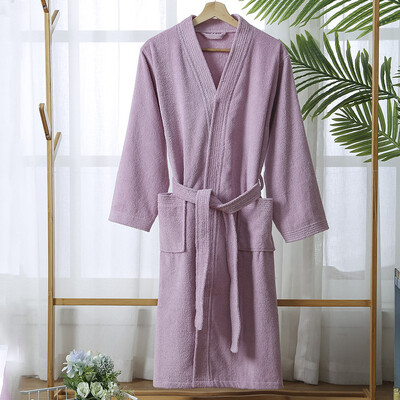 100 % medvilnės chalatas vyrams Ilgas storas sugeriantis kilpinis chalatas voniai Kimono Vyriškas rankšluostis Chalatas Tvirtas miegui skirtas moteriškas chalatas