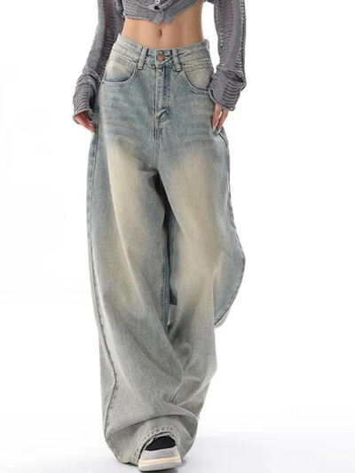 Duomofu rudens nauji vintažiniai laisvi, paprasti laisvalaikio moteriški džinsai amerikietiški klasikiniai aukšto juosmens ploni madingi S-XL moteriški džinsai