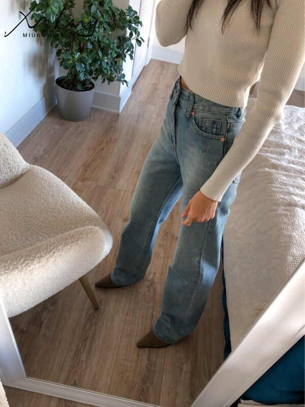 MiuKoMiYa plačios kojos rožinės spalvos džinsai moterims aukštu juosmeniu Pilkos džinsinės kelnės tiesios vintažinės džinsinės moteriškos 2023 m. madingos džinsinės kelnės