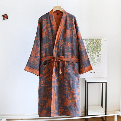 2024 m. laisvalaikio chalatas vyrams Miego drabužiai Naktinis chalatas Vyriškas laisvas chalatas Odai nekenksmingas pižamos Marškiniai Chalatai Vyriški kimono chalatai