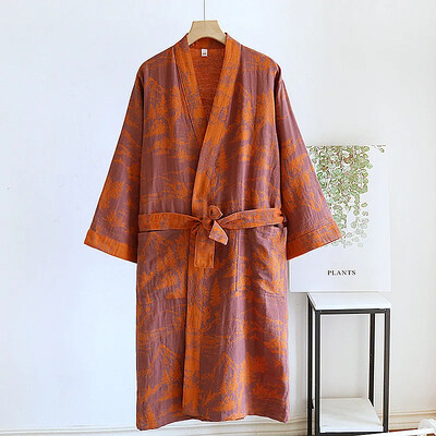 2024 m. laisvalaikio chalatas vyrams Miego drabužiai Naktinis chalatas Vyriškas laisvas chalatas Odai nekenksmingas pižamos Marškiniai Chalatai Vyriški kimono chalatai